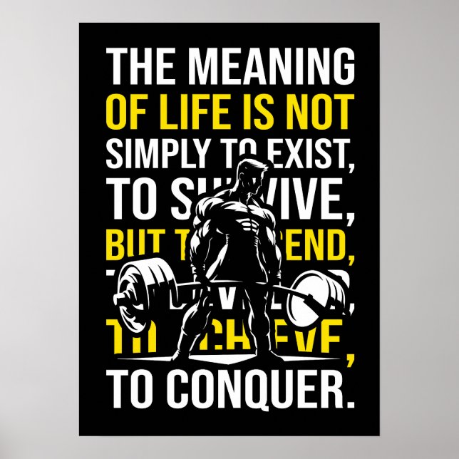 Poster Conquistar - Gym Motivacional, Malhação de Workout (Frente)