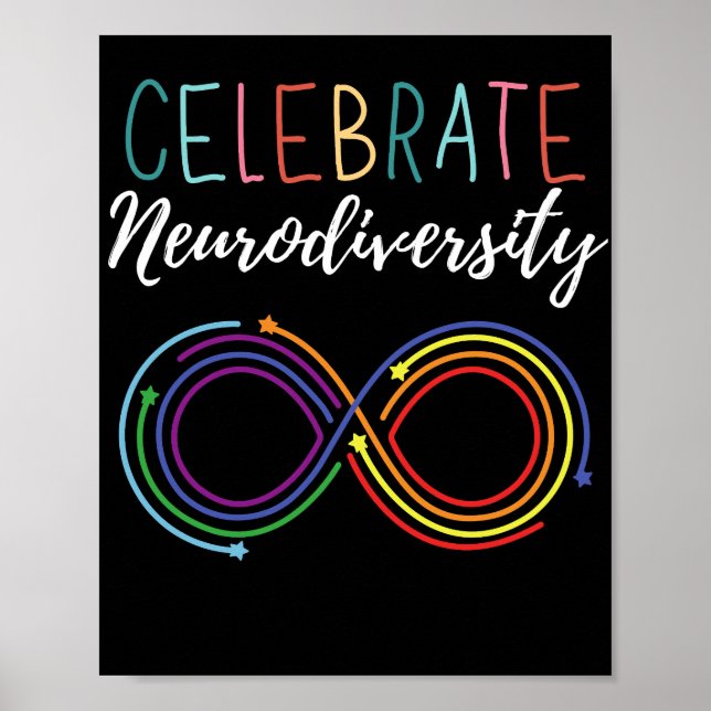 Poster Consciência Autismo Mês Celebra Neurodiversidade (Frente)