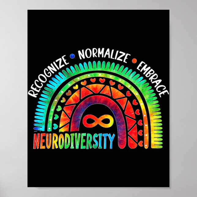 Poster Consciência Autismo Mês Neurodiversidade Rainbow T (Frente)