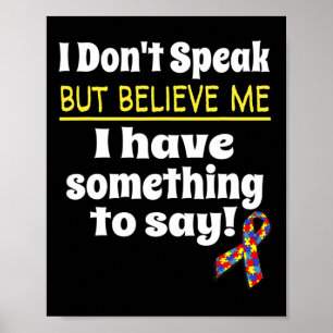 Poster Consciência Autismo Sensibilização Não-Verbal Não