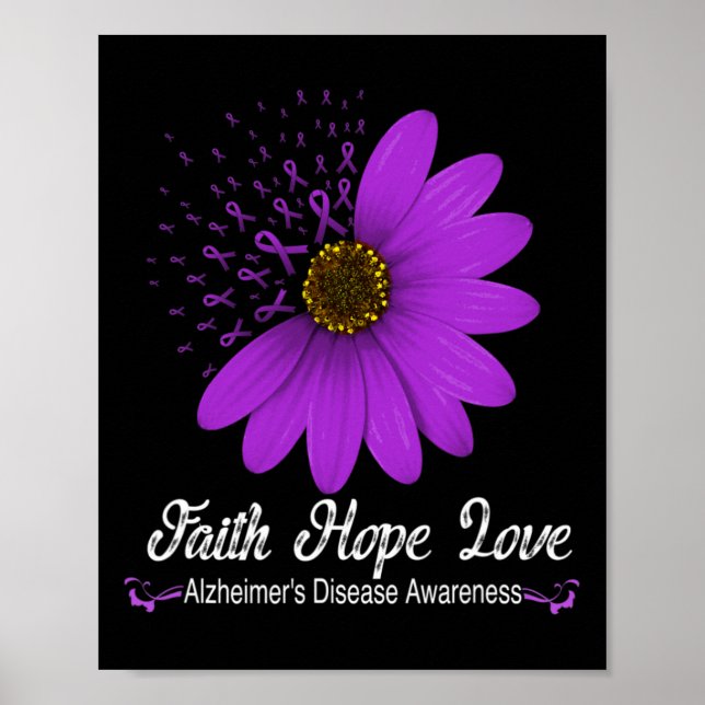Poster Consciência da Doença Fé Esperança Amor Laço Roxo  (Frente)