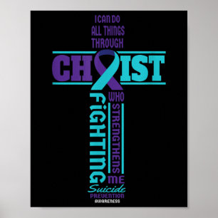 Poster Consciência da Saúde Mental do Suicídio da Cruz de