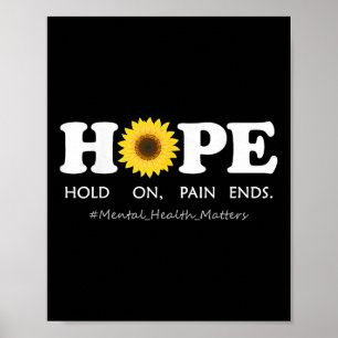 Poster Consciência da Saúde Mental e Depressão - Segure,