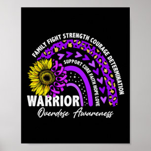 Poster Consciência da Sobredosagem do Rainbow Purple Ribb