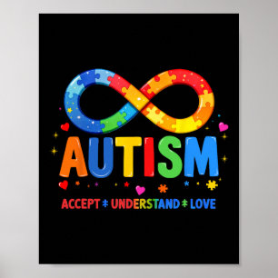 Poster Consciência do Autismo Aceitar Compreender Amor Ap