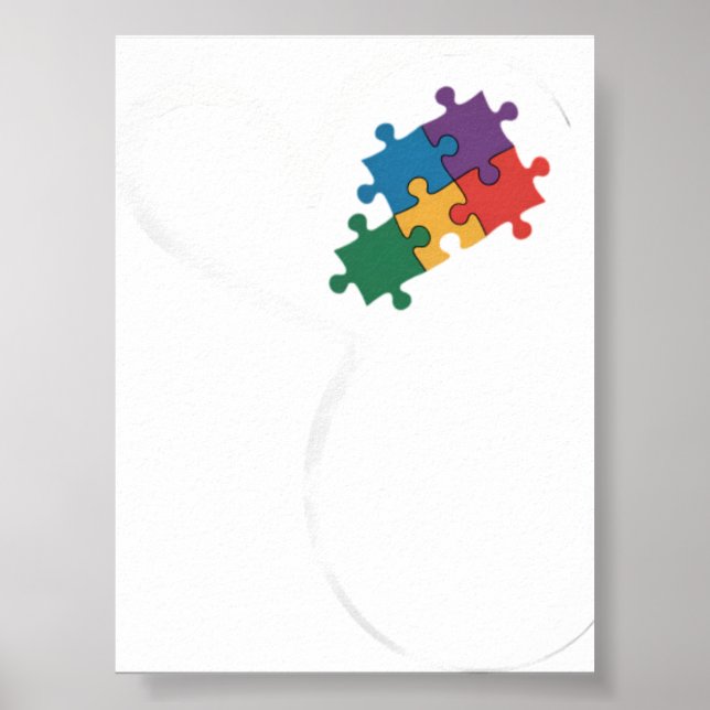 Poster Consciência do Autismo Amor Puzzle (Frente)