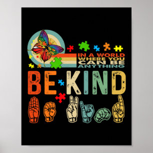 Poster Consciência do Autismo Asl Mãe Professora Bondade