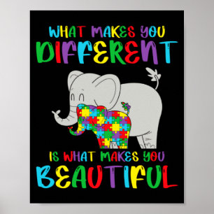 Poster Consciência do Autismo Diferente Mas Bonito Autism