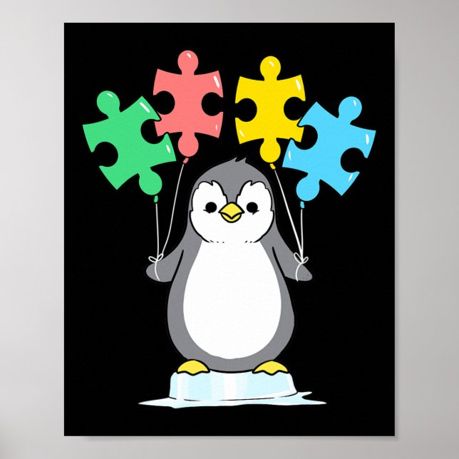 Poster Consciência do Autismo do Pinguim (Frente)