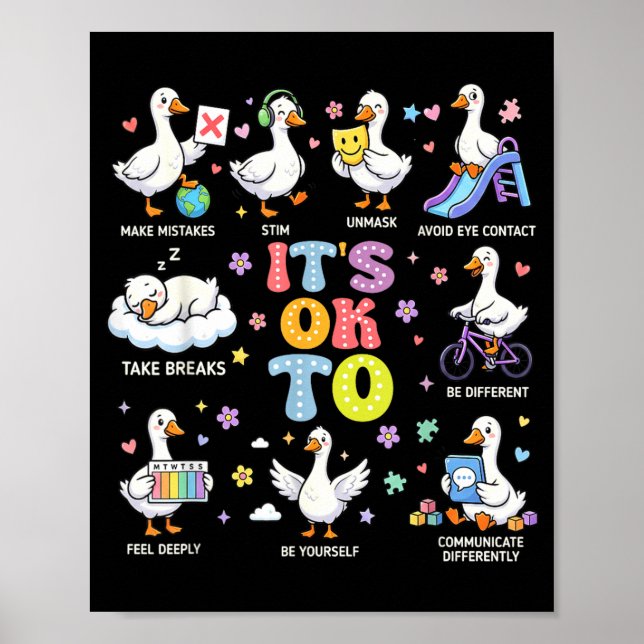 Poster Consciência do Autismo Para Ser Diferente Silly Go (Frente)