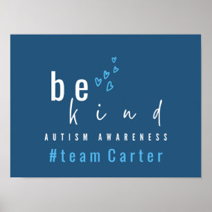 Poster consciência do autismo seja gentil azul #nome da e