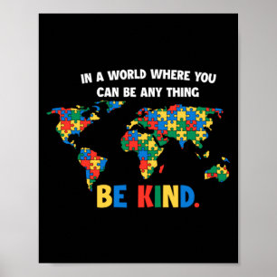 Poster Consciência do Autismo Seja Gentil Com os Outros A
