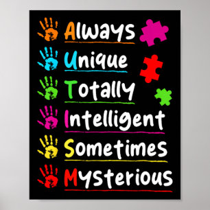 Poster Consciência do Autismo sempre única totalmente int