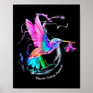 Poster Consciência do cancer da fita de Hummingbird