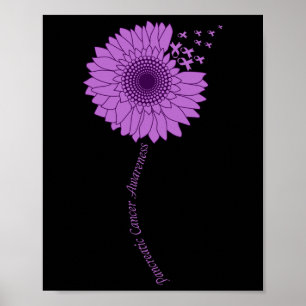 Poster Consciência do câncer de pâncreas Roxo de girassol