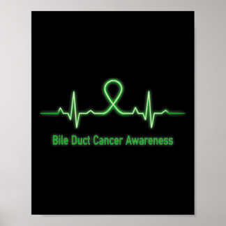 Poster Consciência do Câncer do Ducto Coração Luta Fé Esp
