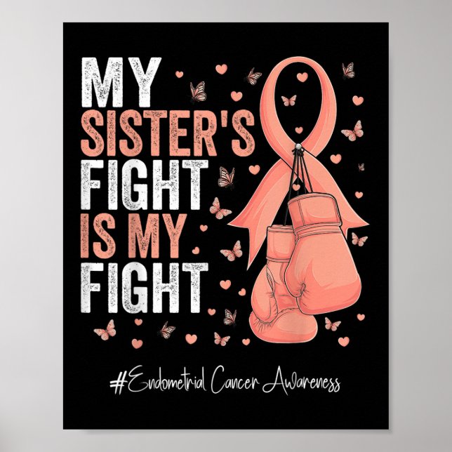 Poster Consciência do Cancer Endometrial Irmã da Fita de  (Frente)