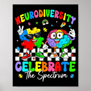 Poster Consciência do cérebro da neurodiversidade autismo