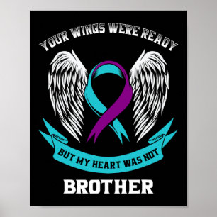 Poster Consciência do Suicídio Roxo Teal Irmãos Suicidas