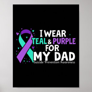 Poster Consciência Eu Visto Teal E Roxo Para Meu Pai Suic
