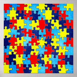 Póster Consciência-Quebra-cabeça do autismo por Shirley