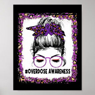 Poster Consciência sobre Overdose Use Roupa Roxa com Esta