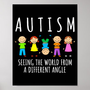 Poster Consciencialização autismo vendo o mundo de uma fo