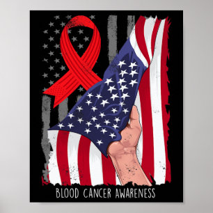 Poster Consciencialização do Cancro do Sangue Bandeira Am