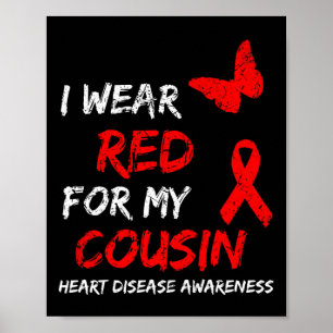 Poster Conscientização da Doença Cardíaca Eu Uso Vermelho