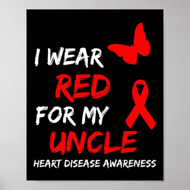 Poster Conscientização da Doença Cardíaca Eu Uso Vermelho (Frente)