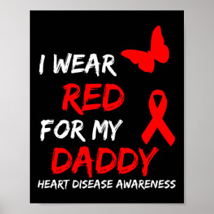 Poster Conscientização da Doença Cardíaca Eu Uso Vermelho