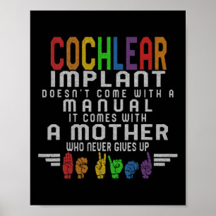 Poster Conscientização da Perda Auditiva Mãe Implante Coc