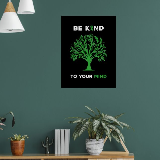 Poster Conscientização da Saúde Mental Seja Gentil Com a  (Sala de Estar 1)