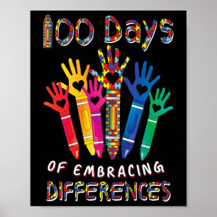 Poster Conscientização do Autismo Abrace Diferenças 100 D