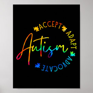 Poster Conscientização do Autismo Aceitar Adaptar Advogar