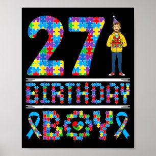 Poster Conscientização do Autismo Aniversário de 27 anos