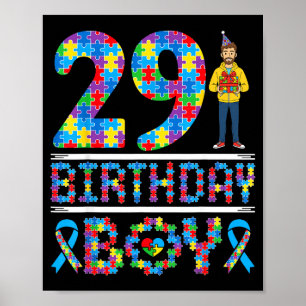 Poster Conscientização do Autismo Aniversário de 29 anos