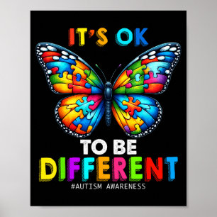 Poster Conscientização do Autismo Borboleta Animal Está O