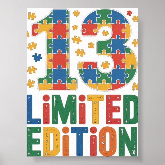 Poster Conscientização do Autismo de 13 Anos de Idade (Frente)