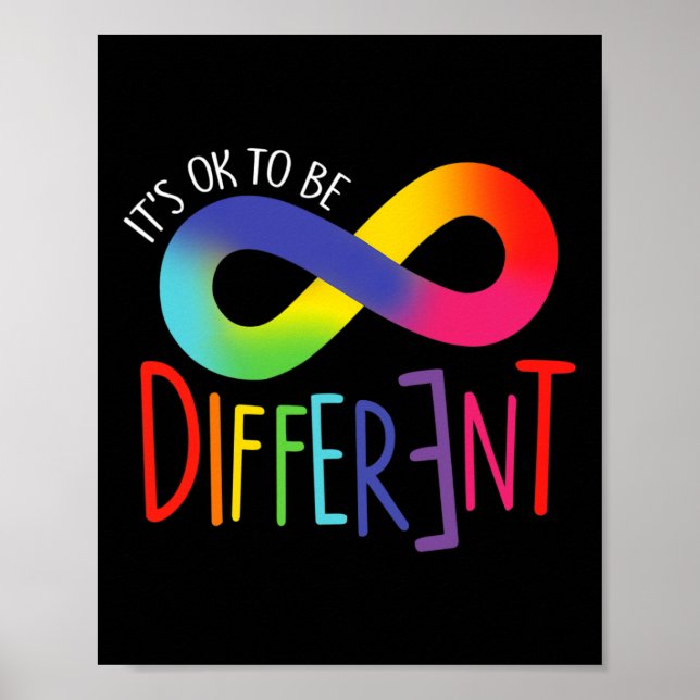 Poster Conscientização do Autismo É Ok Ser Diferente Acei (Frente)