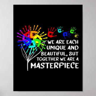 Poster Conscientização do Autismo Obra Prima Única Pais L