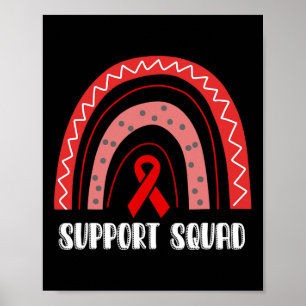Poster Conscientização do Câncer de Sangue Arco-Íris Verm