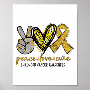 Poster Conscientização do Câncer Infantil Paz Amor Cura L
