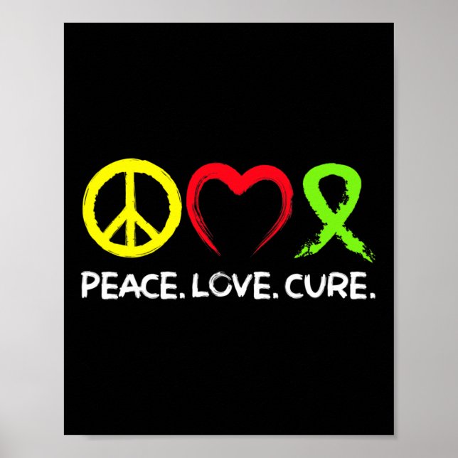 Poster Conscientização do Linfoma Paz Amor Cura  (Frente)