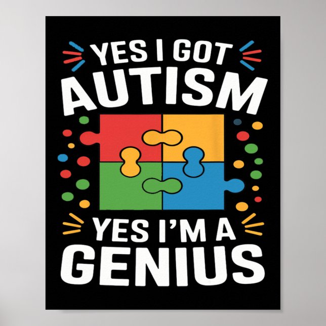 Poster Conscientização engraçada sobre autismo infantil P (Frente)