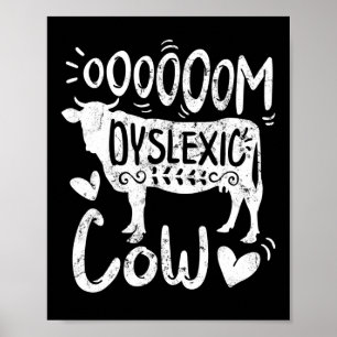 Poster Conscientização Oooom Vaca Disléxica Aprendizado L