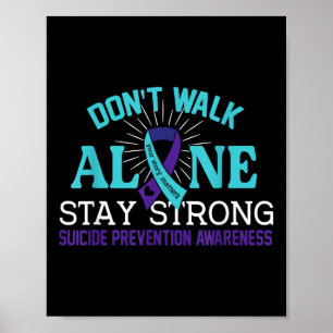 Poster Conscientização Prevenção Suicídio Faixa Roxa Azul