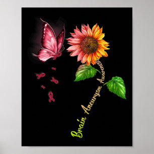 Poster Conscientização sobre Aneurisma Cerebral Girassol