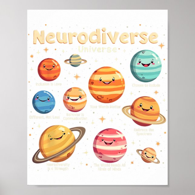 Poster Conscientização sobre Autismo na Educação Universo (Frente)
