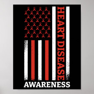 Poster Conscientização sobre Doenças Cardíacas Bandeira E